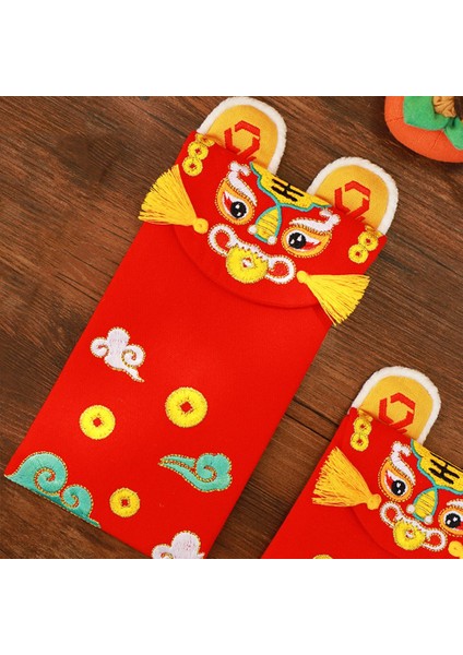 Çin Işlemeli Kaplan Şanslı Kırmızı Zarf Yaratıcı Hongbao Yeni Yıl Bahar Şenliği Doğum Günü Evlenmek Kırmızı Hediye A (Yurt Dışından)