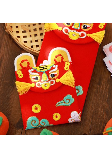 Çin Işlemeli Kaplan Şanslı Kırmızı Zarf Yaratıcı Hongbao Yeni Yıl Bahar Şenliği Doğum Günü Evlenmek Kırmızı Hediye A (Yurt Dışından)