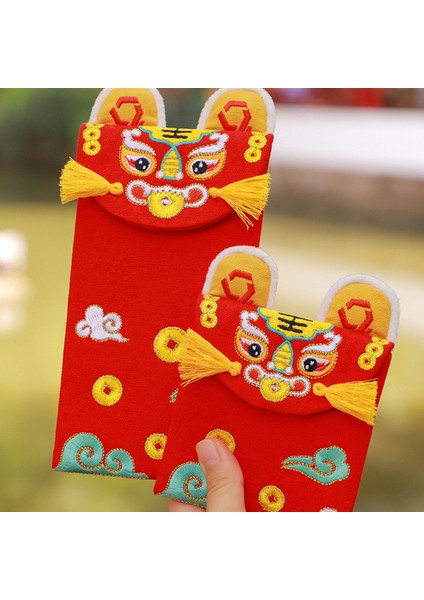 Çin Işlemeli Kaplan Şanslı Kırmızı Zarf Yaratıcı Hongbao Yeni Yıl Bahar Şenliği Doğum Günü Evlenmek Kırmızı Hediye A (Yurt Dışından)