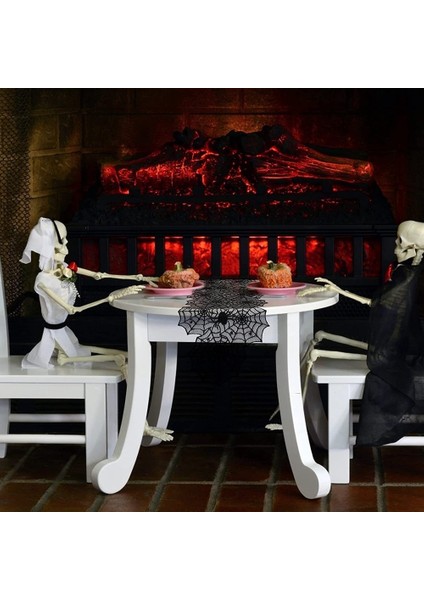 18 By 96 Inç Cadılar Bayramı Dantel Örümcek Ağı Şömine Manto ve 40 Inç Yuvarlak Masa Örtüsü Dantel Örümcek Web Masa Örtüsü, 2 Adet (Yurt Dışından) modelleri