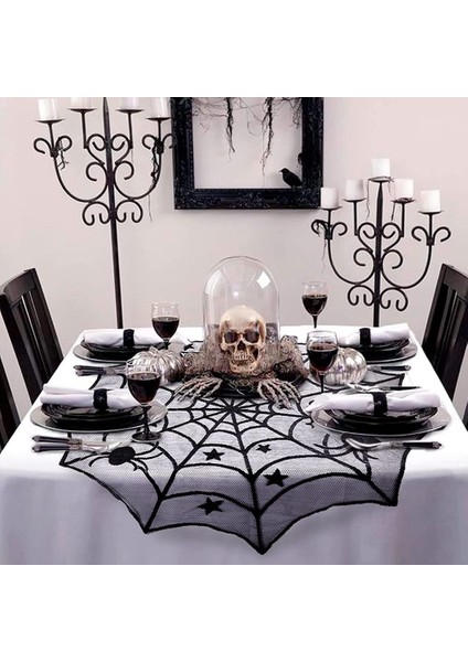 18 By 96 Inç Cadılar Bayramı Dantel Örümcek Ağı Şömine Manto ve 40 Inç Yuvarlak Masa Örtüsü Dantel Örümcek Web Masa Örtüsü, 2 Adet (Yurt Dışından) indirimleri