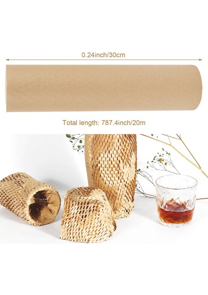 Petek Ambalaj Kağıdı Yastıklama Kraft Kağıt Sarma Rulo 11.8 Inç x 65 Feet Çevre Dostu Petek Koruyucu Sarma (Yurt Dışından)