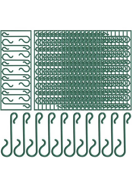 Noel Ağacı Süslemeleri, Noel Çelengi, Süs ve Işık Askıları Asmak Için 50 Paket Plastik Yeşil Biblo Kancaları (Yurt Dışından)