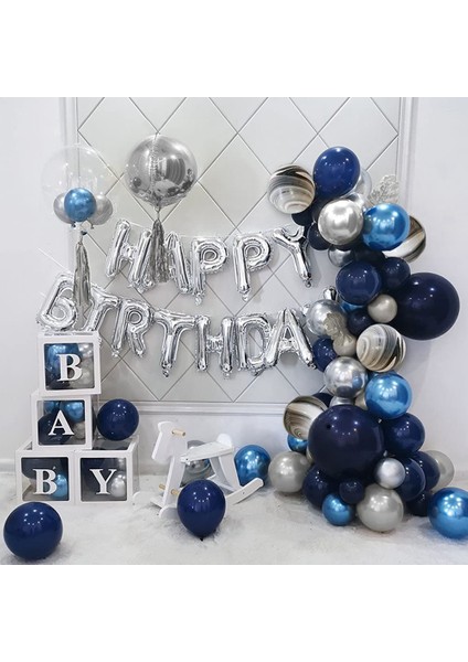 Mavi Balonlar Arch Kiti, Balon Çelenk Lacivert Balon Kemerler Erkek Erkekler Için Doğum Günü Uzay Partisi Bebek Duş Süslemeleri (Yurt Dışından)