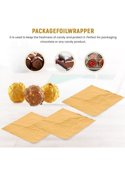 100 adet Kare Tatlılar Şeker Çikolata Lolly Kağıt Alüminyum Folyo Sarmalayıcılar Altın (Yurt Dışından) fırsatları