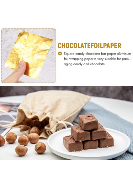 100 adet Kare Tatlılar Şeker Çikolata Lolly Kağıt Alüminyum Folyo Sarmalayıcılar Altın (Yurt Dışından) indirimleri