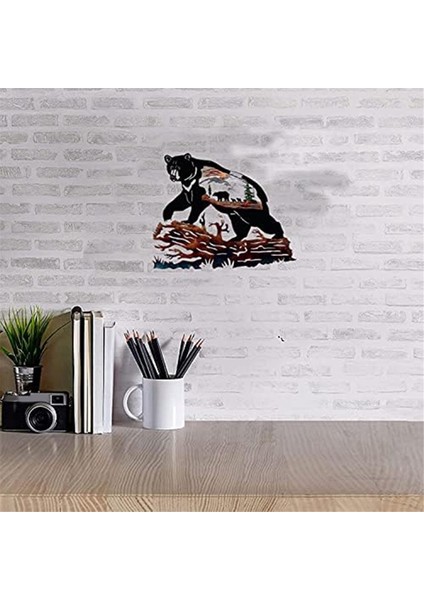 Metal Dekor Ayı Metal Duvar Sanat Ağacı Kişilik Siyah Ayı Hayvan Dekorasyon Oturma Odası Için Metal Dekor Sanat (Yurt Dışından) fiyatları