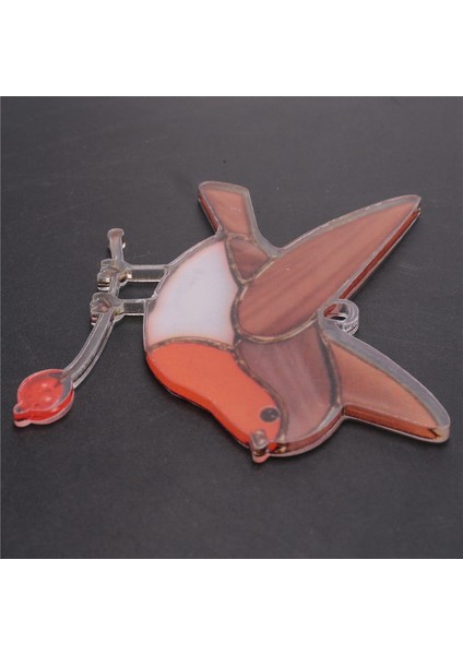 Tel Üzerinde Çok Renkli Kuşlar Asılı Yüksek Lekeli Akrilik Suncatcher Yaratıcı Pencere Paneli Ev Odası Dekor - Yüzen Robin (Yurt Dışından)