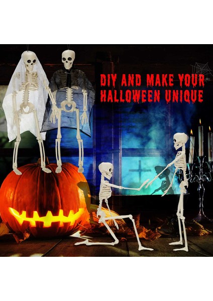 40 cm Pozlanabilir Tam Insan Iskeleti Prop Cadılar Bayramı Partisi Dekorasyon Perili Ev Sahne Mezarlık Dekor 1 Adet A (Yurt Dışından) fiyatları