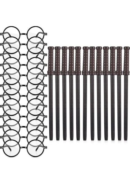 24 Adet Değnek Kalemler ve Gözlük Sihirbazı Parti Iyilik, Sihirbazı Parti Malzemeleri Genç Erkek Çocuklar Için Tema Doğum Günü Malzemeleri (Yurt Dışından)