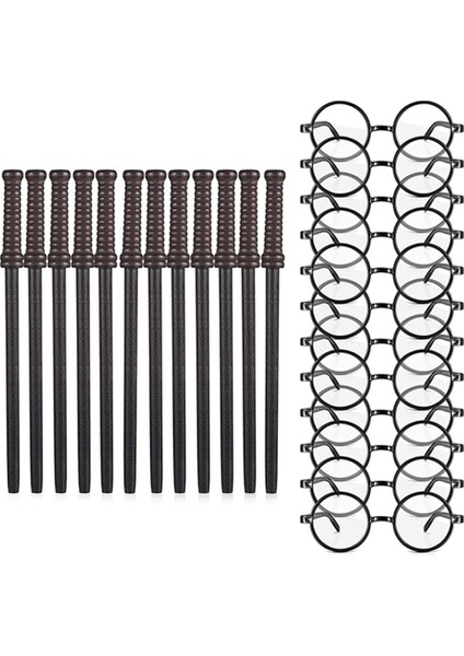 24 Adet Değnek Kalemler ve Gözlük Sihirbazı Parti Iyilik, Sihirbazı Parti Malzemeleri Genç Erkek Çocuklar Için Tema Doğum Günü Malzemeleri (Yurt Dışından)