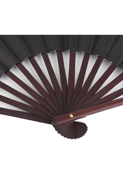Erkekler Için Katlanır Boş El Yelpazesi Kaligrafi Yazma Dans Fanı 33CM - Siyah (Yurt Dışından)