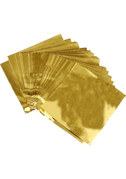 Sevimli 100 Adet Tatlılar Şeker Paketi Folyo Kağıt Çikolata Lolly Folyo Sarmalayıcılar Kare (Altın) (Yurt Dışından) fiyatları