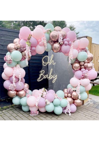 Pembe + Mavi + Şampanya Balon Garland Kiti, Düğün Doğum Günü Partisi Bebek Duş Dekorasyon Için 182 Adet Balon Kemer (Yurt Dışından) modelleri