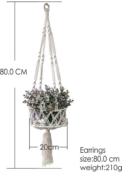 Iskandinav Tarzı El Yapımı Dokuma Saksı Net Çanta / Pamuk Halat Asılı Bitki Sling Çanta / Meyve Asılı Net Çanta (Yurt Dışından) fırsatları