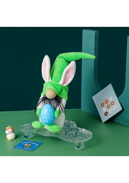 Paskalya Tavşanı Kulak Meçhul Gnome Cüce Bebek Mutlu Paskalya Dekorasyonu Ev Için Paskalya Yumurtası Tavşan Çocuklar Hediyeler, Yeşil (Yurt Dışından)