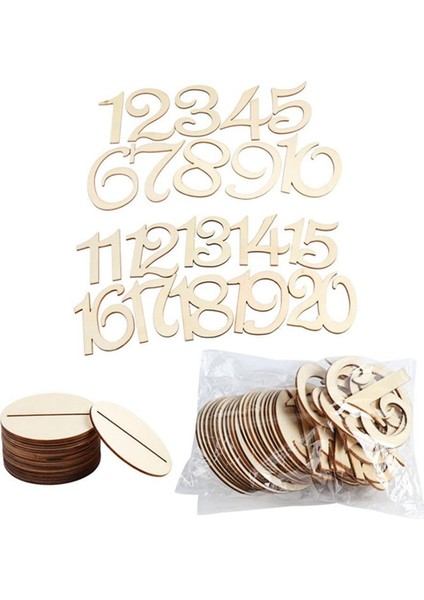 1-20 Ahşap Masa Plaka Tabanı ile Dijital Koltuk Plakası Doğum Günü Düğün Parti Dekorasyon Hediye Dekorasyon (Yurt Dışından)
