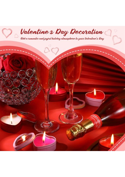 16 Pcs Kalp Şekli Metal Kapaklı Metal Teneke Kutular Metal Teneke Kutular Boş Mum Teneke Kırmızı ve Pembe Sevgililer Günü Hediye Kutuları (Yurt Dışından) fırsatları