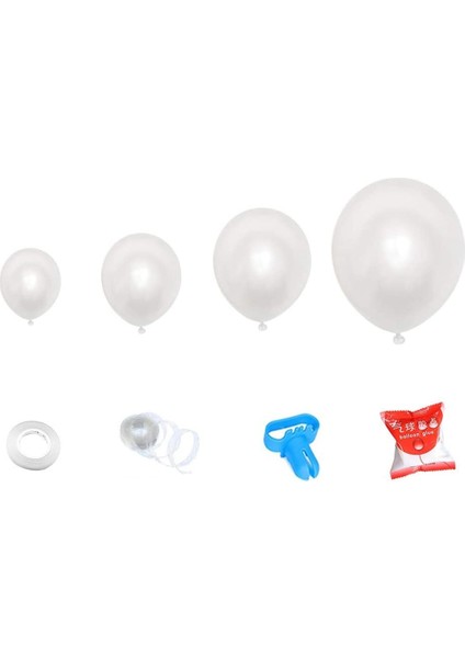 Beyaz Balon Garland Kemer Seti, 110 Adet Karışık Boyutlar Aracı ile Beyaz Balonlar, Parti Süslemeleri Düğün Için Beyaz Balon (Yurt Dışından)