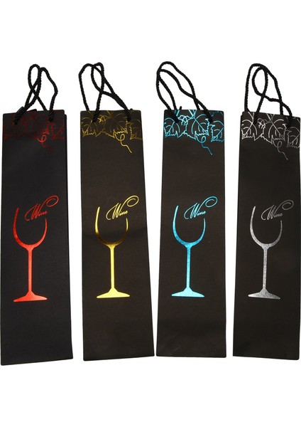 12 Adet Kraft Kağıt Şarap Çantaları Hediye Çantası Kırmızı Şarap Hediye Çanta Tek Şişe Tote Şarap El Çantası Taşıma Çantası Organizatör Çanta (Rastgele Renk) (Yurt Dışından) fiyatları