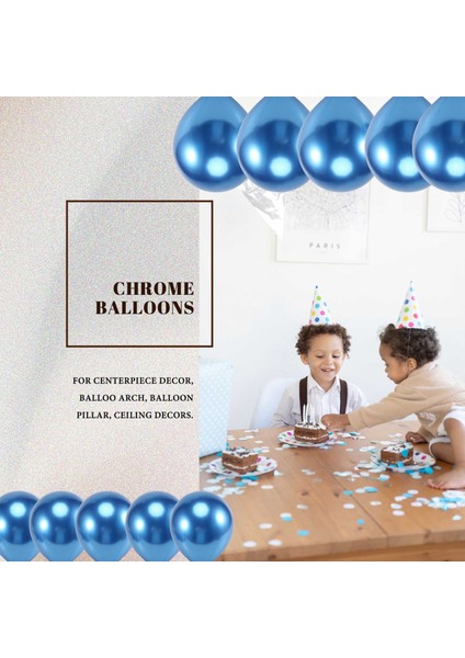 50 Adet 10 Inç Metalik Lateks Balonlar Parti Dekoru Için Kalın Krom Parlak Metal Inci Balon Globos - Mavi (Yurt Dışından)