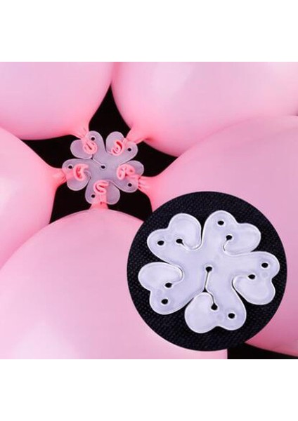 10 Pcs Plastik Balon Levha Çiçek Şekli Klip Doğum Günü Partisi (Yurt Dışından)