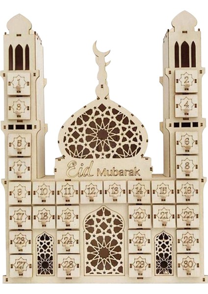 Eid Mubarak Geri Sayım Takvimi Dıy Ahşap Ramazan Dekorasyon Ahşap Küçük Şeker Hediye Çekmece Ev Partisi Dekorasyon Için 1 (Yurt Dışından)