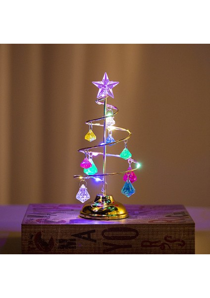 Noel Süslemeleri Ağacı Kristal Masa Dekor Noel Hediyeleri Noel Ağacı Aydınlatma Parti Festivali Dekor Lamba L (Yurt Dışından)