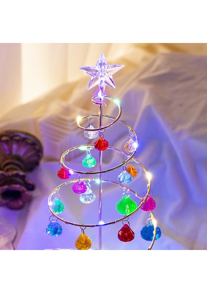 Noel Süslemeleri Ağacı Kristal Masa Dekor Noel Hediyeleri Noel Ağacı Aydınlatma Parti Festivali Dekor Lamba L (Yurt Dışından)