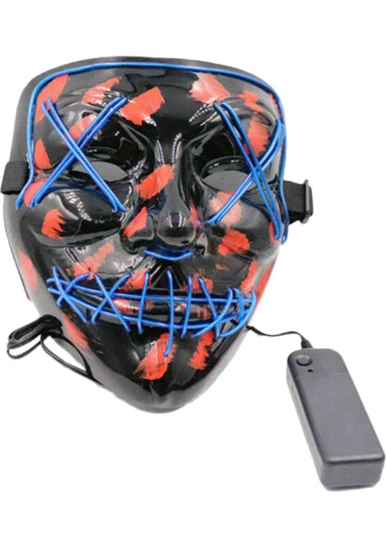 Cosplay Up Wire Tasfiye Maskesi Kostüm Cadılar Bayramı Işık Korkunç LED Floresan Mavi (Yurt Dışından)