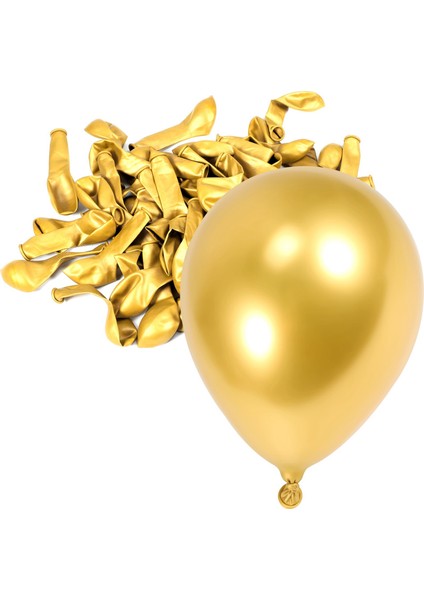 100 Adet Altın Metalik Krom Lateks Balonlar, Düğün Mezuniyet Yıldönümü Bebek Duş Için 5 Inç Yuvarlak Helyum Balonları (Yurt Dışından)
