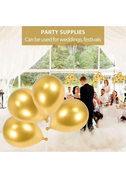 100 Adet Altın Metalik Krom Lateks Balonlar, Düğün Mezuniyet Yıldönümü Bebek Duş Için 5 Inç Yuvarlak Helyum Balonları (Yurt Dışından) fiyatları