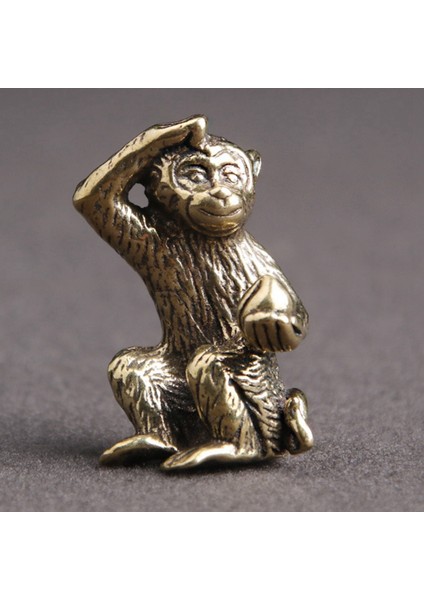 Bronz Mini Maymun Heykeli Maymun Heykeli Peyzaj Aksesuarları, Çay Masası, Masa Antika Küçük Bronz Eşya (Yurt Dışından)