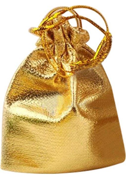 25 Adet Ipli Dokunmamış Kumaş Vual Takı Favor Düğün Şekeri Hediye Kese Çanta (Altın) (Yurt Dışından)