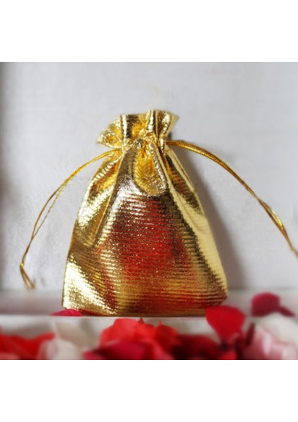 25 Adet Ipli Dokunmamış Kumaş Vual Takı Favor Düğün Şekeri Hediye Kese Çanta (Altın) (Yurt Dışından) fırsatları