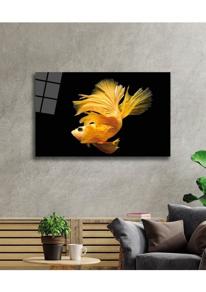 Sarı Balık Cam Tablo Yellow Fish