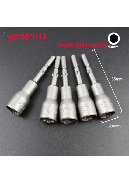 5MM-65MM-H13 1 Adet Stil Altıgen Soket Kol Nozulları Somun Sürücü Seti Tornavida Seti Uçları Araçları Elektrikli Tornavida Manyetik Bit (Yurt Dışından)