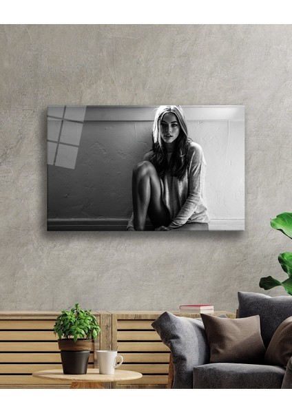 Siyah Beyaz Insan Fotoğrafları Kadın Cam Tablo fiyatları