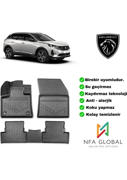 Nfa Global Peugeot 3008 2017+ 3D Havuzlu Paspas