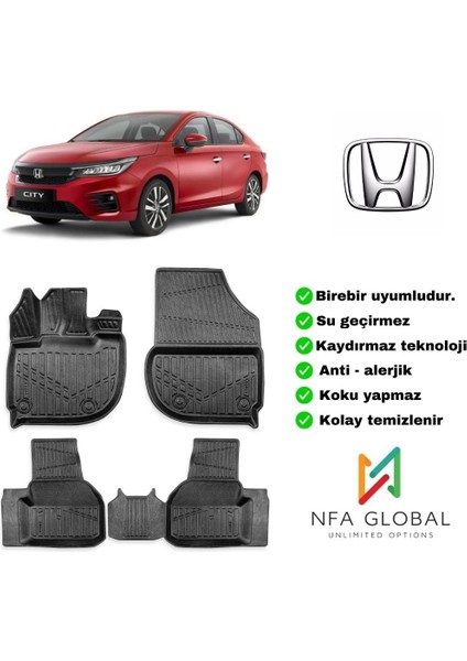 Nfa Global Honda City 2021+ 3D Havuzlu Paspas