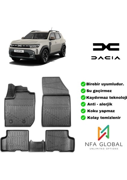 Dacia Duster 2023+ 3D Havuzlu Paspas