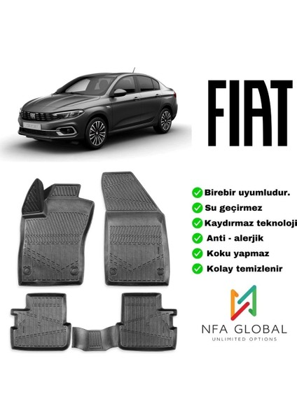 Nfa Global Fiat Egea Sedan 2017+ 3D Havuzlu Paspas