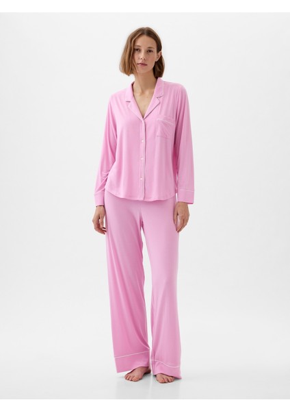 Kadın Pembe Modal Pijama Üstü