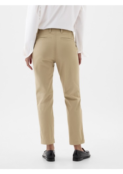 Kadın Bej High Rise Downtown Khaki Pantolon fiyatları