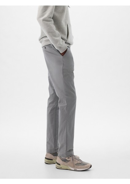 Erkek Gri Gapflex Slim Fit Khaki Pantolon