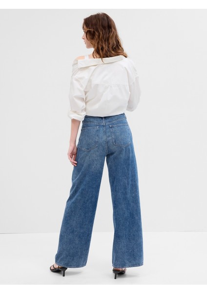 Kadın Mavi High Rise Wide-Leg Washwell™ Jean Pantolon