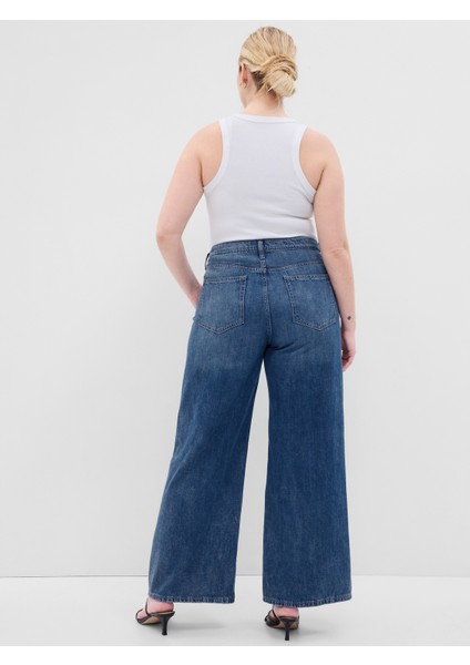 Kadın Mavi High Rise Wide-Leg Washwell™ Jean Pantolon
