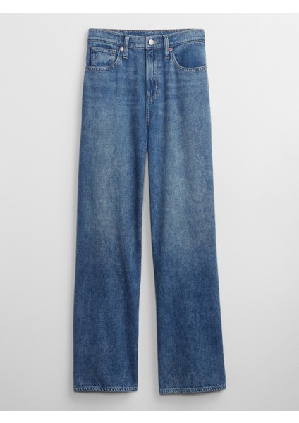 Kadın Mavi High Rise Wide-Leg Washwell™ Jean Pantolon