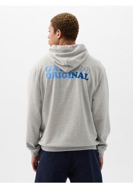 Erkek Gri Gap Logo Sweatshirt