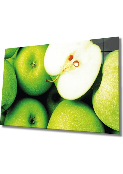 Yeşil Elma Cam Tablo Green Apple